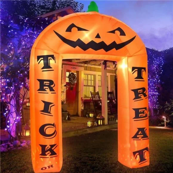 8 FT Halloween Inflatable Pumpkin Archway Decor, Pumpkin Inflatable Yard